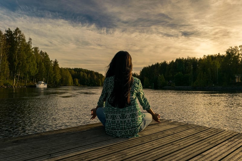 Woman practicing yoga and meditation